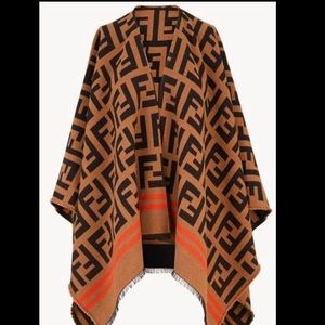 BRAND NEW Fendi FF brown poncho